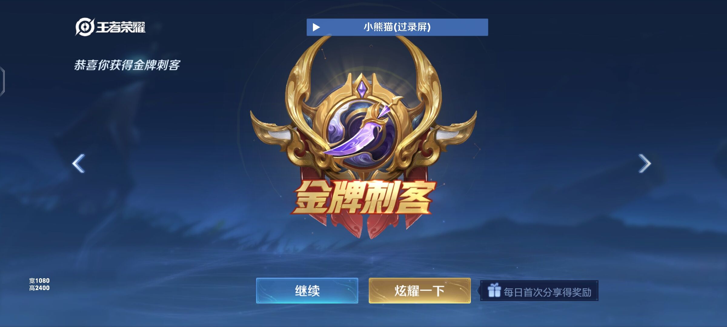 王者荣耀辅助《小熊猫》 直装